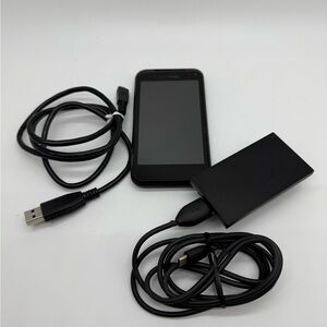 HTC Black Smartphone with Chargers